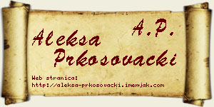 Aleksa Prkosovački vizit kartica